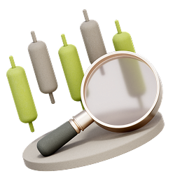 Candlestick chart with magnifier